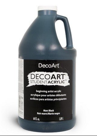DecoArt Student Acrylics 64 oz (half gallon) - Mars Black - The Merri Artist - merriartist.com