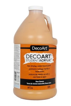 DecoArt Student Acrylics 64 oz (half gallon) - Raw Sienna - The Merri Artist - merriartist.com