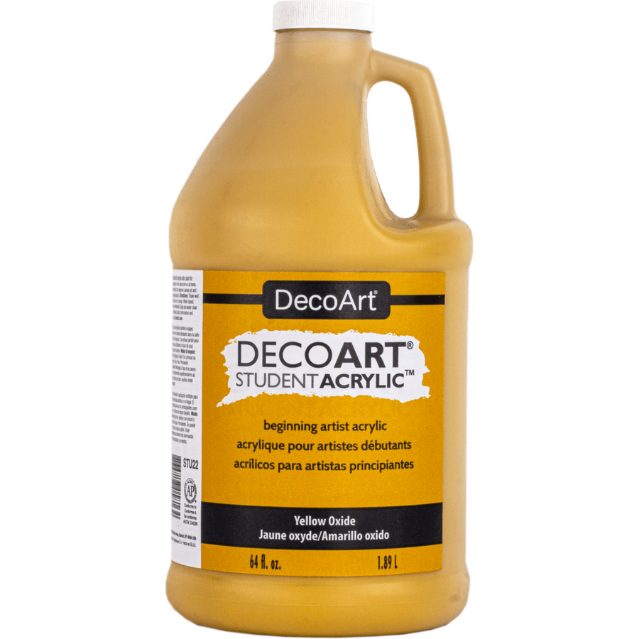 DecoArt Student Acrylics 64 oz (half gallon) - Yellow Oxide - The Merri Artist - merriartist.com
