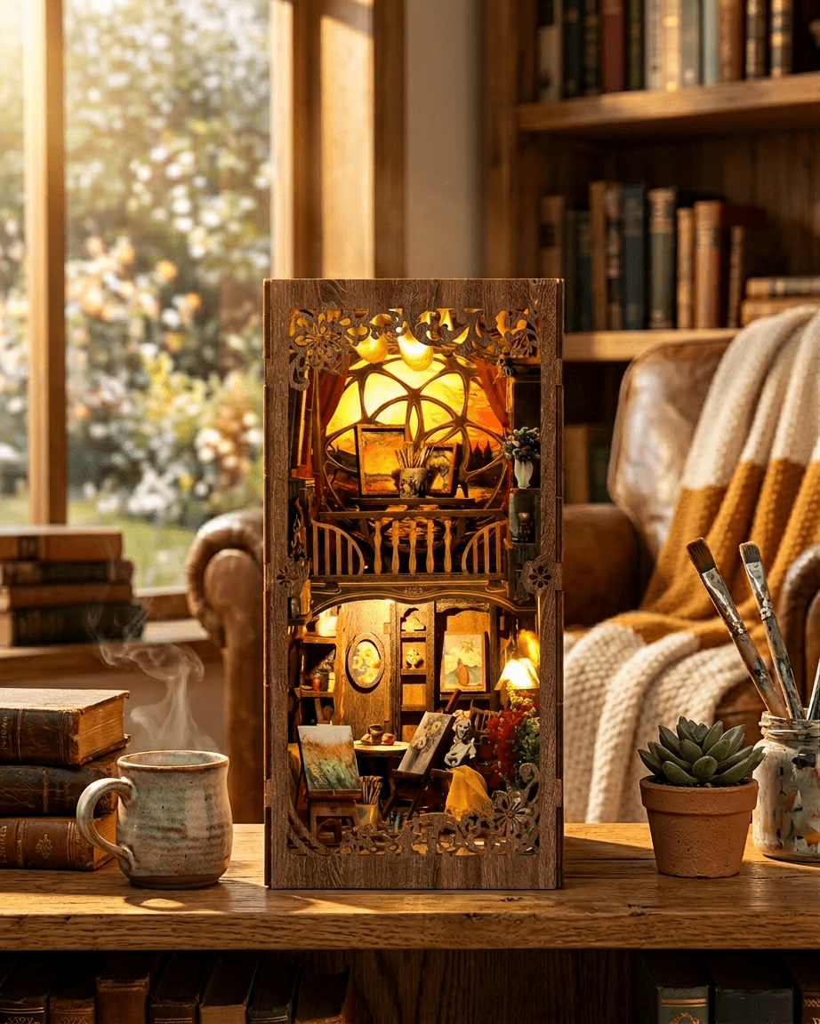 DIY Book Nook Kit: Golden Twilight Studio - The Merri Artist - merriartist.com