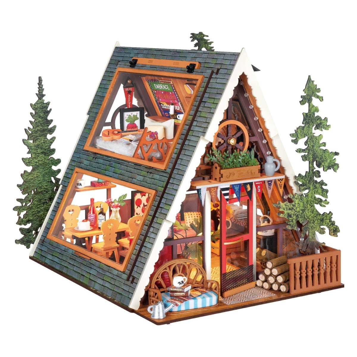 DIY Miniature House Kit: A - Frame Cabin - The Merri Artist - merriartist.com