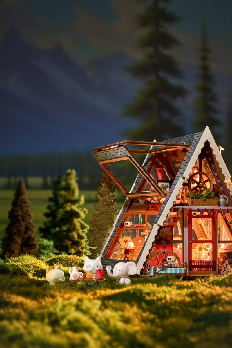 DIY Miniature House Kit: A - Frame Cabin - The Merri Artist - merriartist.com