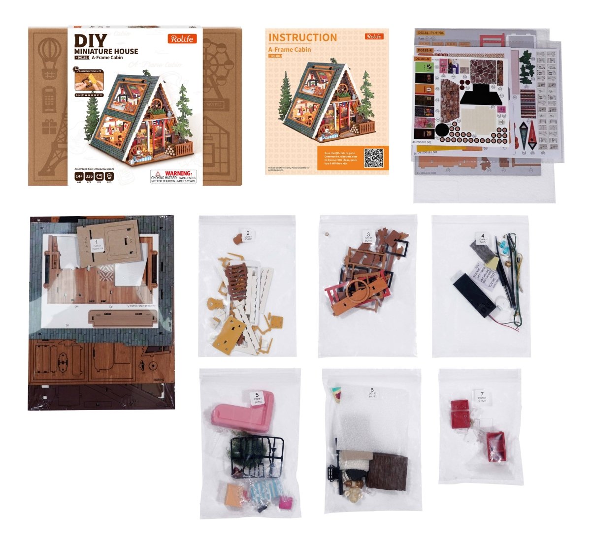 DIY Miniature House Kit: A - Frame Cabin - The Merri Artist - merriartist.com