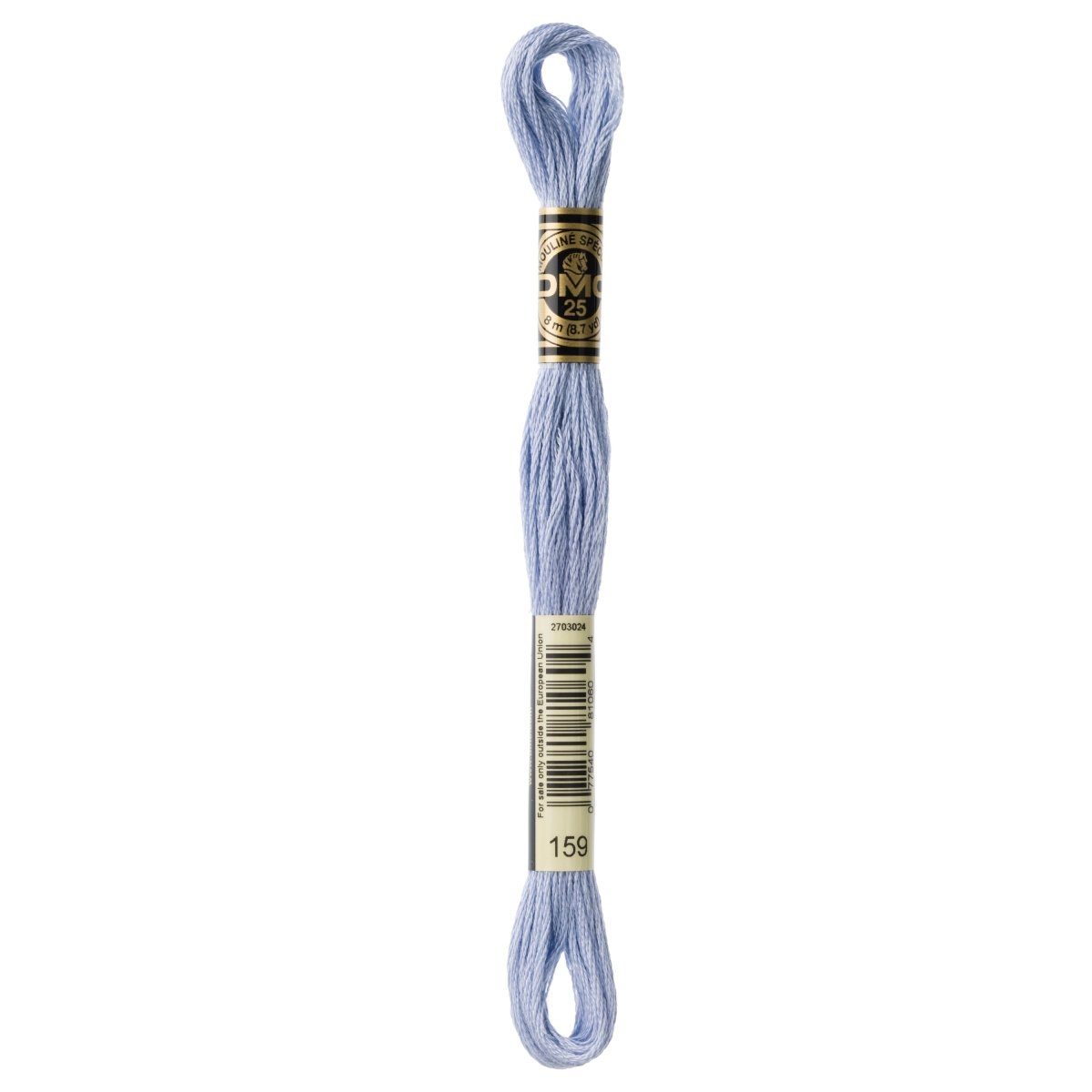 DMC 6 - Strand Cotton Embroidery Floss 8.7yd - 159 Light Grey Blue - The Merri Artist - merriartist.com