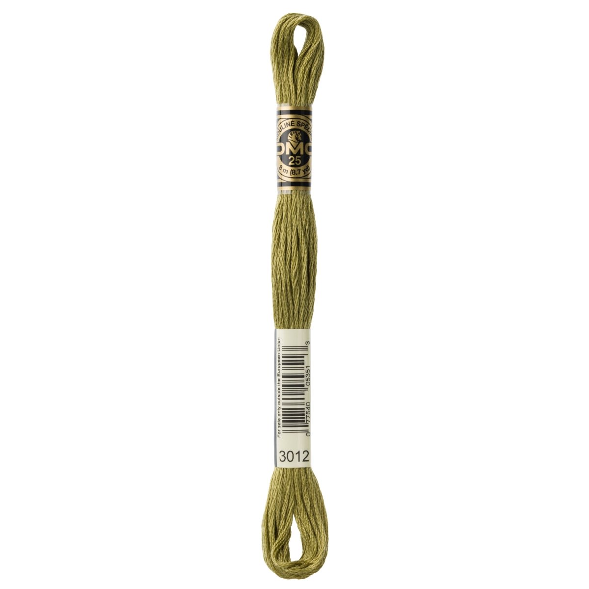 DMC 6 - Strand Cotton Embroidery Floss 8.7yd - 3012 Medium Khaki Green - The Merri Artist - merriartist.com