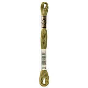 DMC 6 - Strand Cotton Embroidery Floss 8.7yd - 3012 Medium Khaki Green - The Merri Artist - merriartist.com