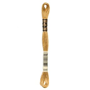 DMC 6 - Strand Cotton Embroidery Floss 8.7yd - 3045 Dark Yellow Beige - The Merri Artist - merriartist.com