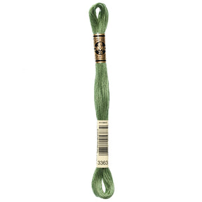 DMC 6 - Strand Cotton Embroidery Floss 8.7yd - 3363 Medium Pine Green - The Merri Artist - merriartist.com
