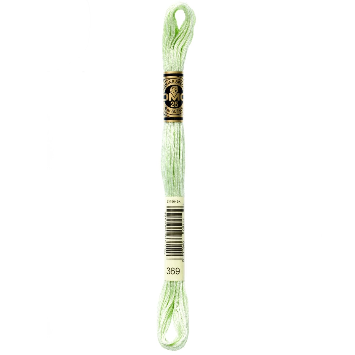 DMC 6 - Strand Cotton Embroidery Floss 8.7yd - 369 Very Light Pistachio Green - The Merri Artist - merriartist.com