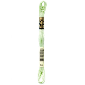 DMC 6 - Strand Cotton Embroidery Floss 8.7yd - 369 Very Light Pistachio Green - The Merri Artist - merriartist.com