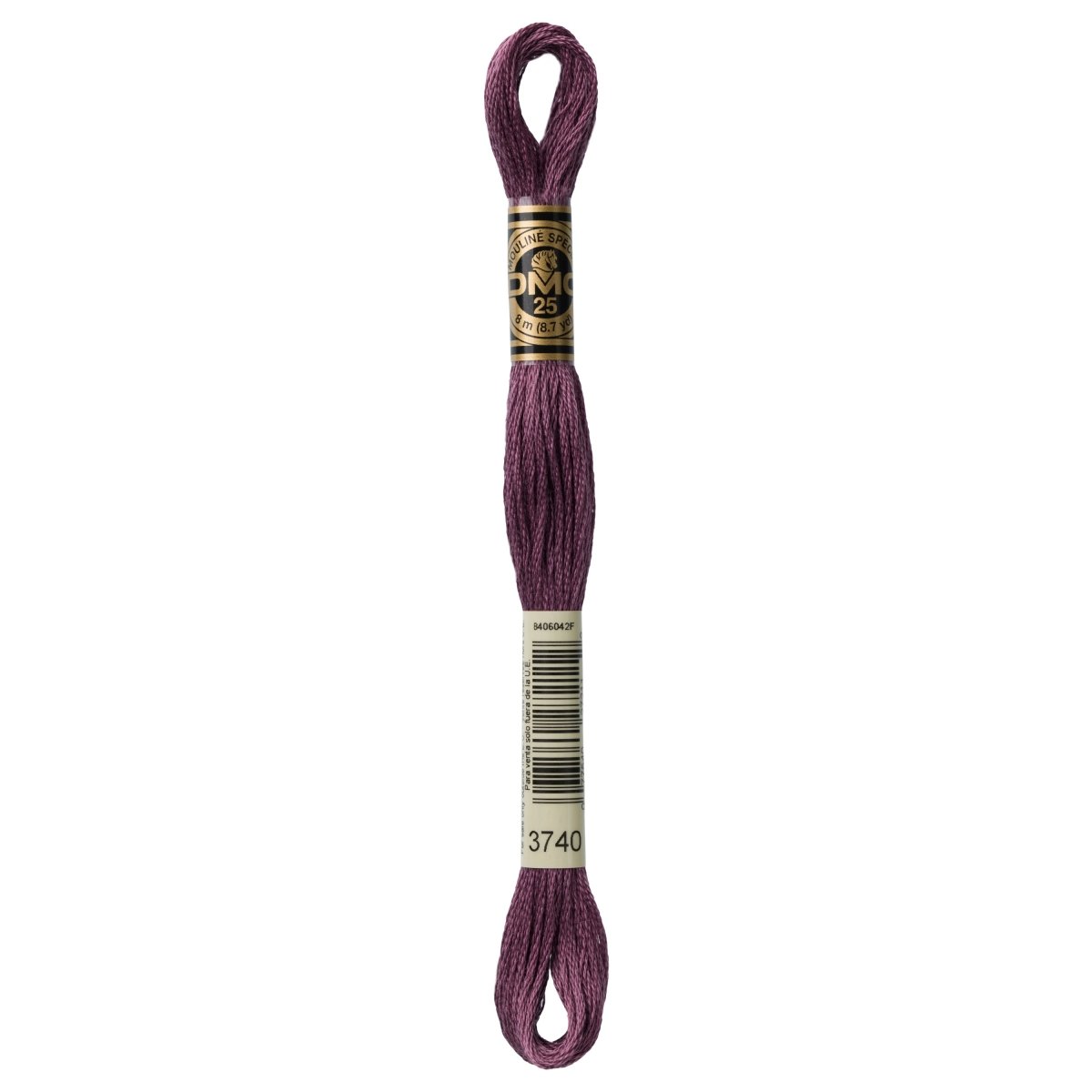 DMC 6 - Strand Cotton Embroidery Floss 8.7yd - 3740 Dark Antique Violet - The Merri Artist - merriartist.com