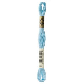 DMC 6 - Strand Cotton Embroidery Floss 8.7yd - 3761 Very Light Sky Blue - The Merri Artist - merriartist.com