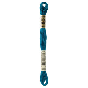 DMC 6 - Strand Cotton Embroidery Floss 8.7yd - 3809 Very Dark Turquoise - The Merri Artist - merriartist.com