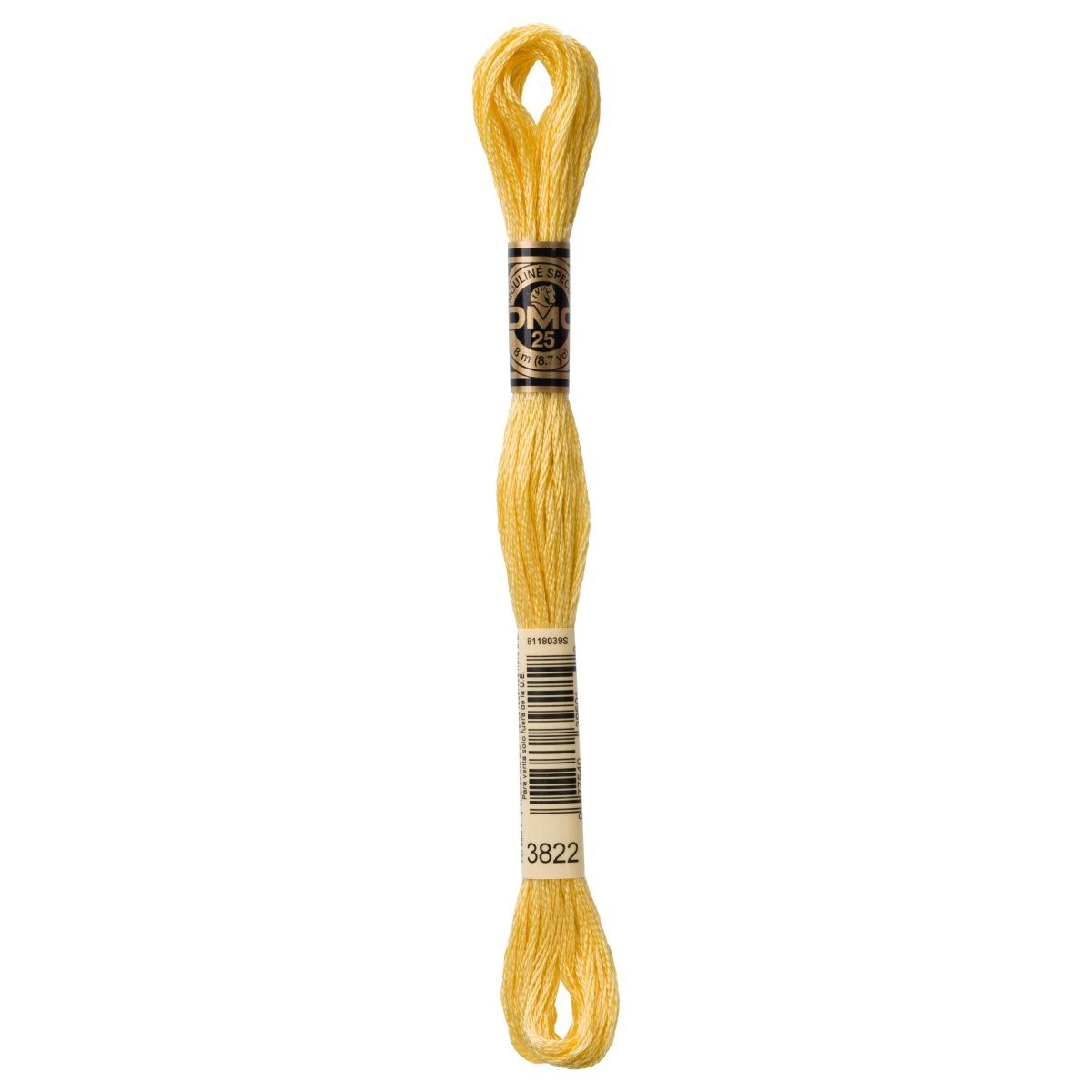 DMC 6 - Strand Cotton Embroidery Floss 8.7yd - 3822 Light Straw - The Merri Artist - merriartist.com