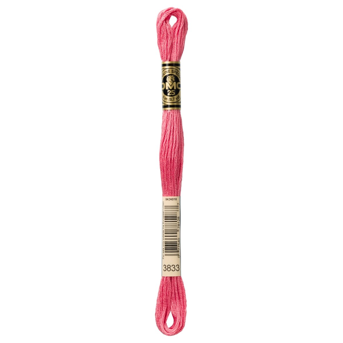 DMC 6 - Strand Cotton Embroidery Floss 8.7yd - 3833 Light Raspberry - The Merri Artist - merriartist.com
