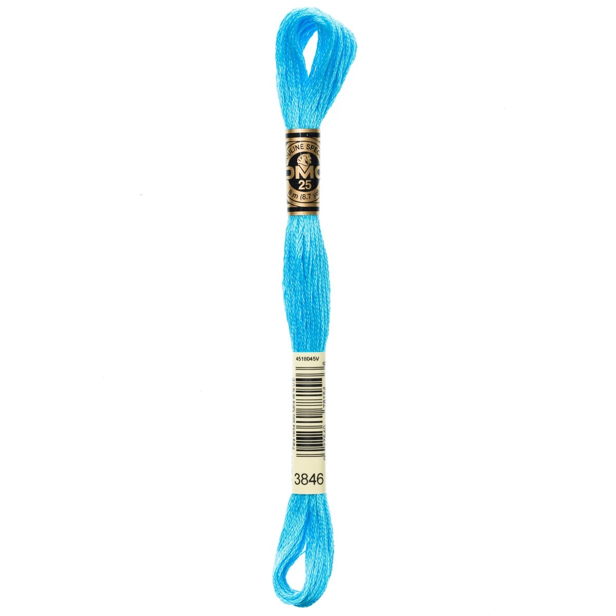 DMC 6 - Strand Cotton Embroidery Floss 8.7yd - 3846 Light Bright Turquoise - The Merri Artist - merriartist.com