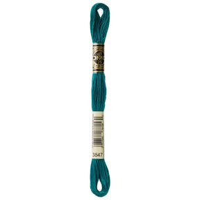 DMC 6 - Strand Cotton Embroidery Floss 8.7yd - 3847 Dark Teal Green - The Merri Artist - merriartist.com
