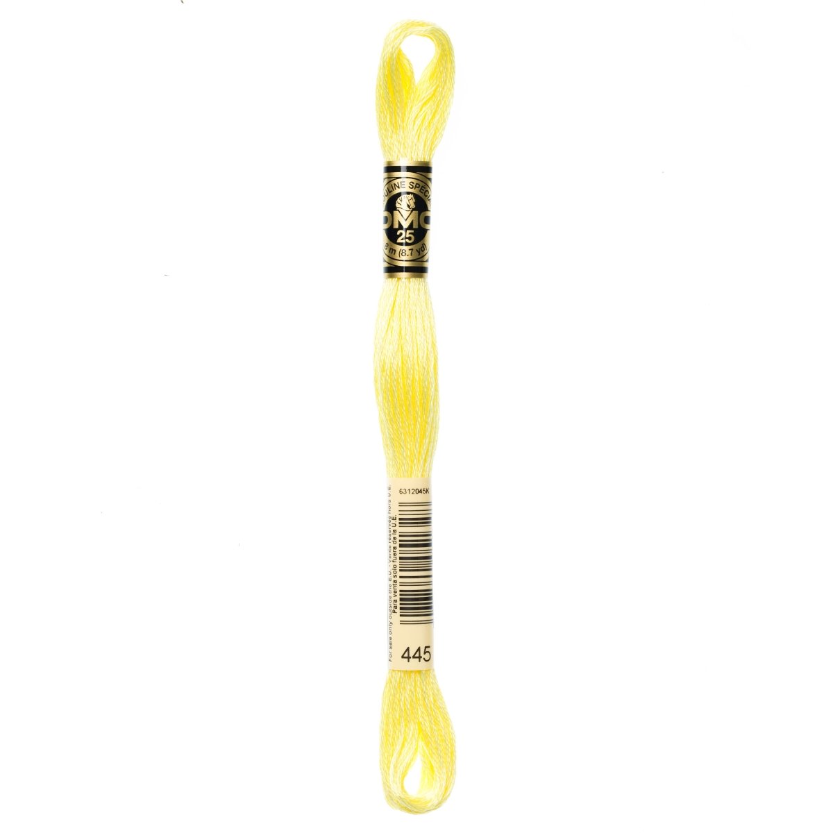 DMC 6 - Strand Cotton Embroidery Floss 8.7yd - 445 Light Lemon - The Merri Artist - merriartist.com