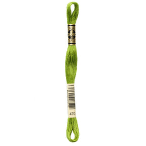 DMC 6 - Strand Cotton Embroidery Floss 8.7yd - 470 Light Avocado Green - The Merri Artist - merriartist.com
