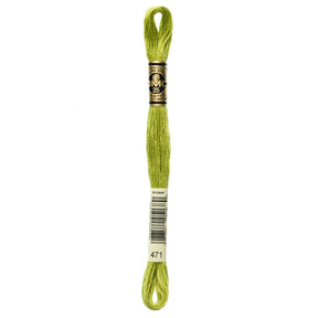DMC 6 - Strand Cotton Embroidery Floss 8.7yd - 471 Very Light Avocado Green - The Merri Artist - merriartist.com