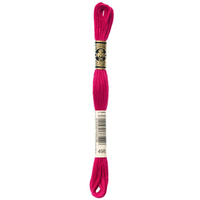 DMC 6 - Strand Cotton Embroidery Floss 8.7yd - 498 Dark Christmas Red - The Merri Artist - merriartist.com