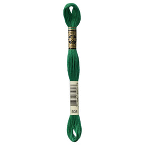 DMC 6 - Strand Cotton Embroidery Floss 8.7yd - 505 Jade Green - Darker than 562 - The Merri Artist - merriartist.com