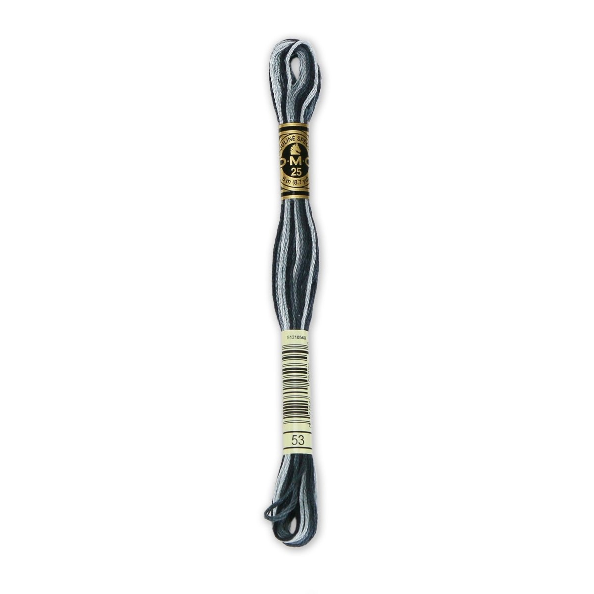 DMC 6 - Strand Cotton Embroidery Floss 8.7yd - 53 Variegated Steel Grey - The Merri Artist - merriartist.com
