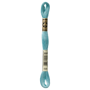 DMC 6 - Strand Cotton Embroidery Floss 8.7yd - 598 Light Turquoise - The Merri Artist - merriartist.com