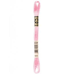 DMC 6 - Strand Cotton Embroidery Floss 8.7yd - 605 Very Light Cranberry - The Merri Artist - merriartist.com