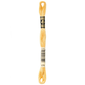 DMC 6 - Strand Cotton Embroidery Floss 8.7yd - 676 Light Old Gold - The Merri Artist - merriartist.com