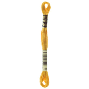 DMC 6 - Strand Cotton Embroidery Floss 8.7yd - 728 Topaz (Lighter Than 783) - The Merri Artist - merriartist.com
