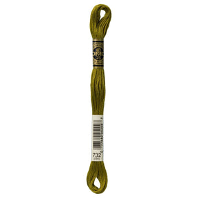 DMC 6 - Strand Cotton Embroidery Floss 8.7yd - 732 Olive Green - The Merri Artist - merriartist.com