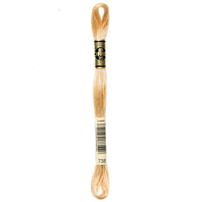 DMC 6 - Strand Cotton Embroidery Floss 8.7yd - 738 Very Light Tan - The Merri Artist - merriartist.com