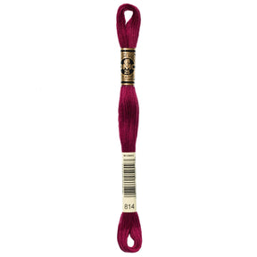 DMC 6 - Strand Cotton Embroidery Floss 8.7yd - 814 Dark Garnet - The Merri Artist - merriartist.com