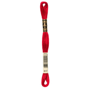 DMC 6 - Strand Cotton Embroidery Floss 8.7yd - 817 Very Dark Coral Red - The Merri Artist - merriartist.com