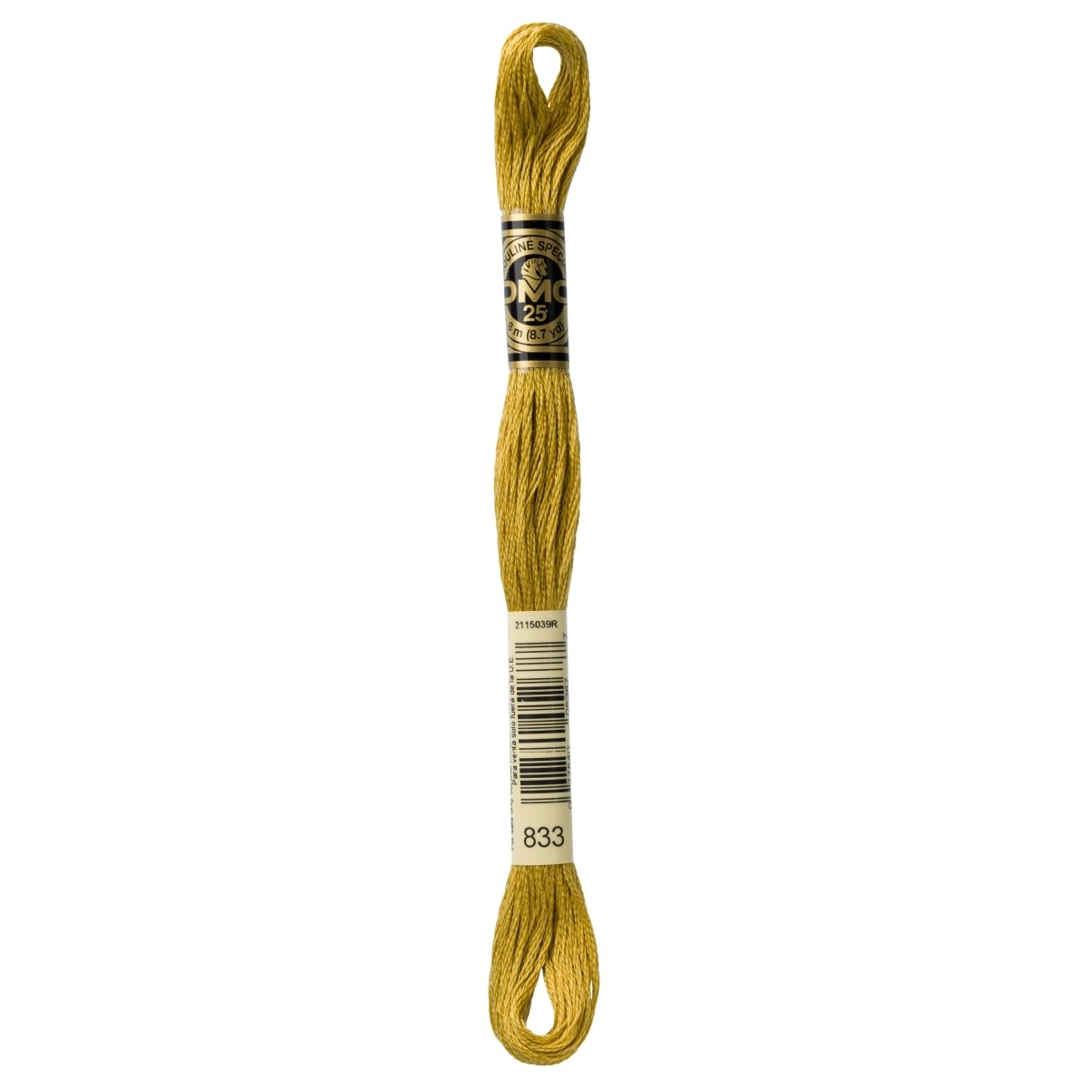 DMC 6 - Strand Cotton Embroidery Floss 8.7yd - 833 Light Golden Olive - The Merri Artist - merriartist.com