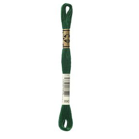 DMC 6 - Strand Cotton Embroidery Floss 8.7yd - 890 Ultra Dark Pistachio Green - The Merri Artist - merriartist.com