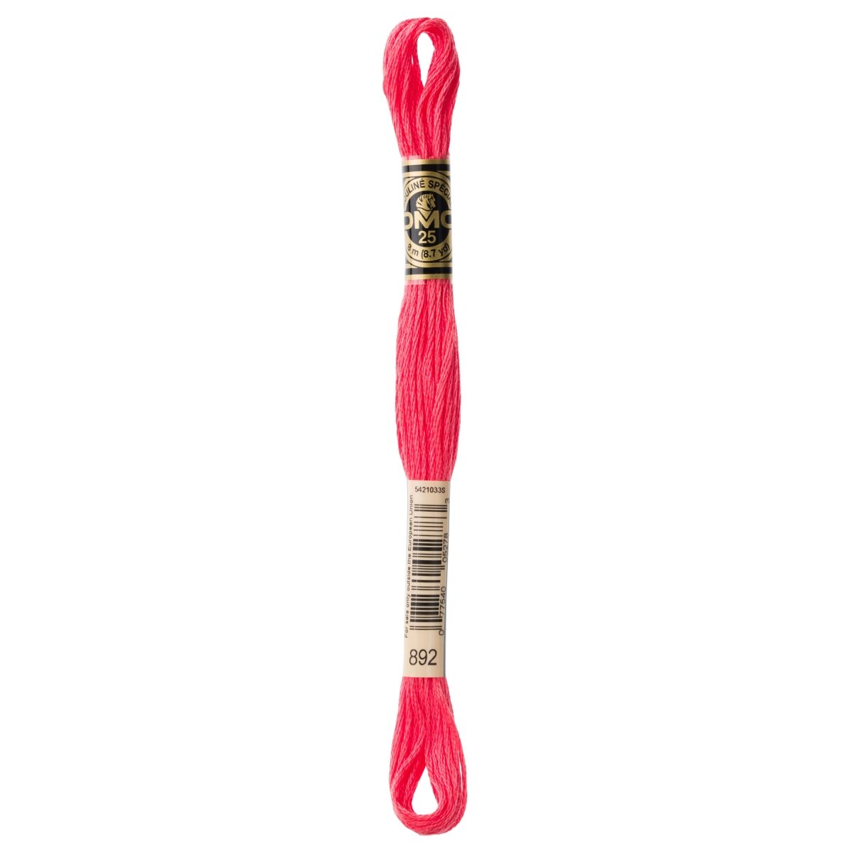 DMC 6 - Strand Cotton Embroidery Floss 8.7yd - 892 Medium Carnation - The Merri Artist - merriartist.com