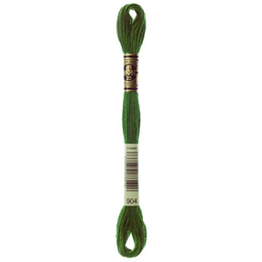 DMC 6 - Strand Cotton Embroidery Floss 8.7yd - 904 Very Dark Parrot Green - The Merri Artist - merriartist.com