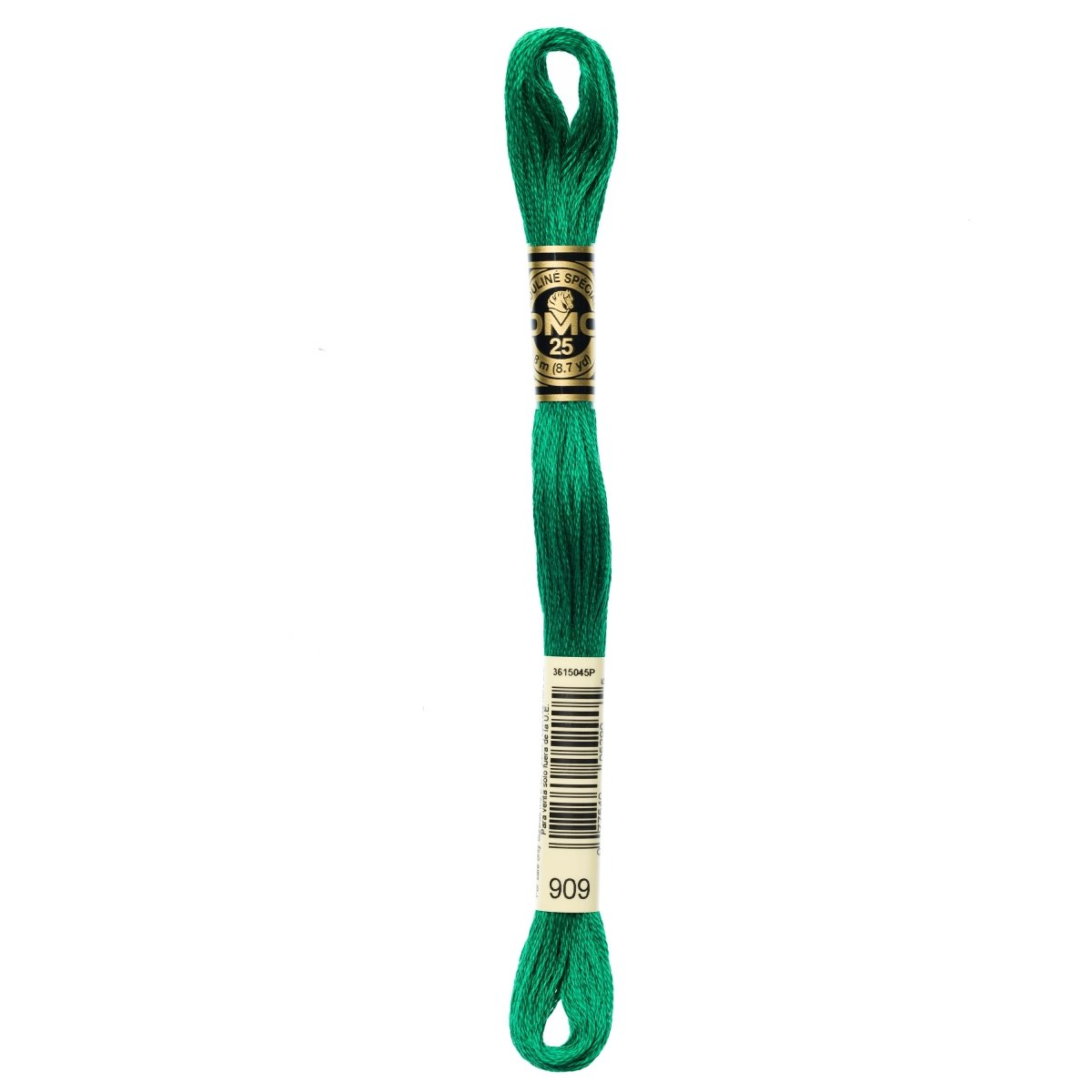 DMC 6 - Strand Cotton Embroidery Floss 8.7yd - 909 Very Dark Emerald Green - The Merri Artist - merriartist.com