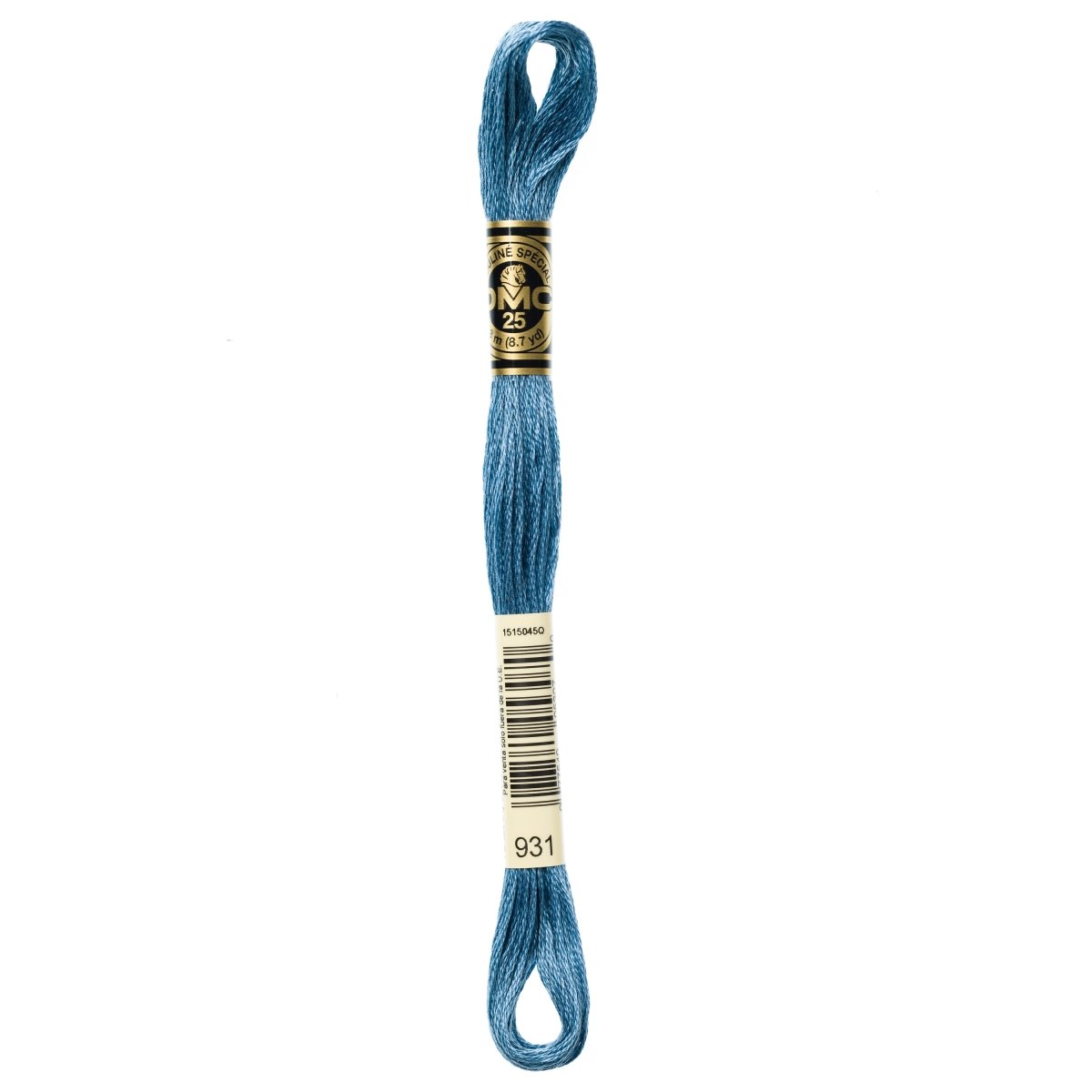 DMC 6 - Strand Cotton Embroidery Floss 8.7yd - 931 Medium Antique Blue - The Merri Artist - merriartist.com