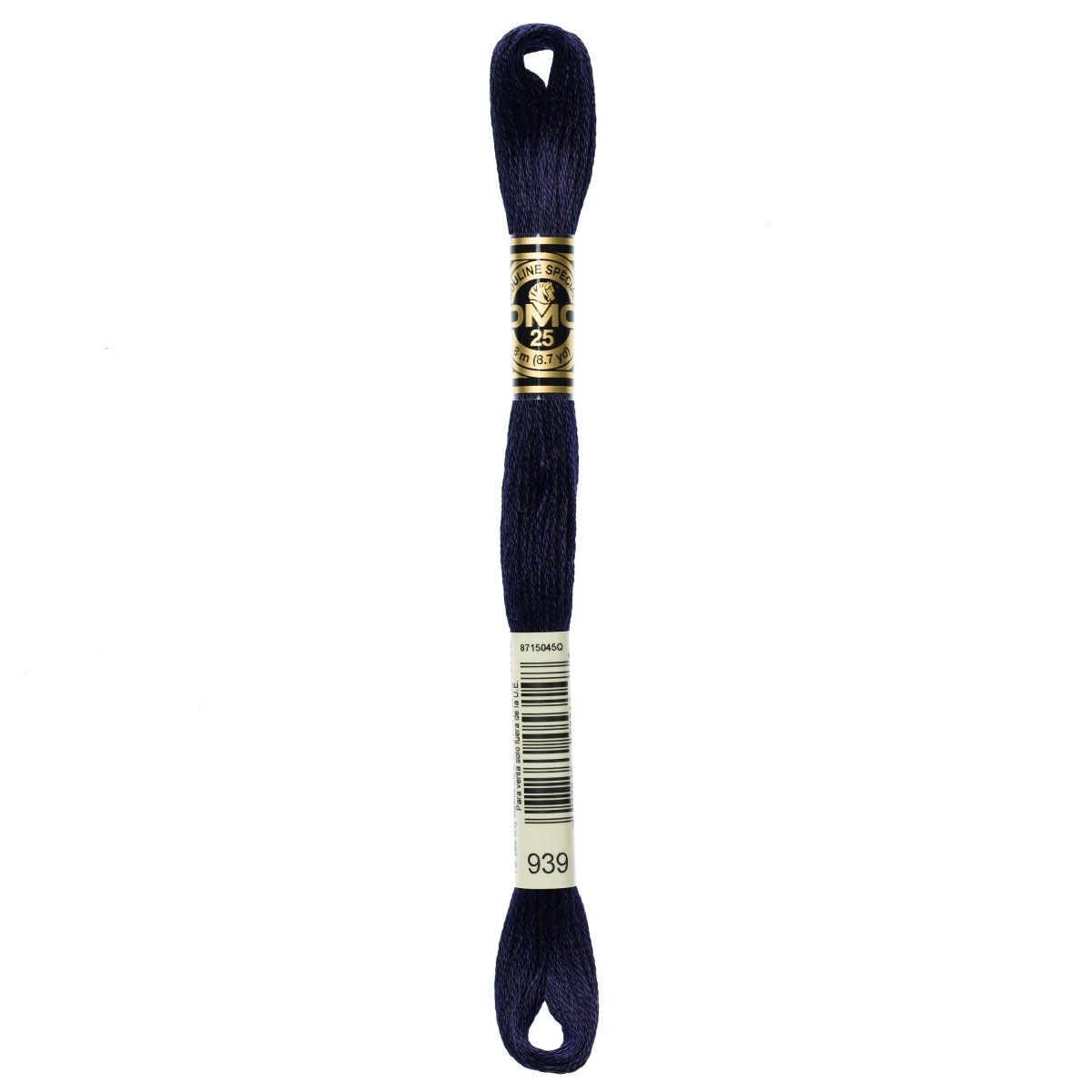 DMC 6 - Strand Cotton Embroidery Floss 8.7yd - 939 Very Dark Navy Blue - The Merri Artist - merriartist.com