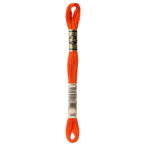 DMC 6 - Strand Cotton Embroidery Floss 8.7yd - 946 Medium Burnt Orange - The Merri Artist - merriartist.com