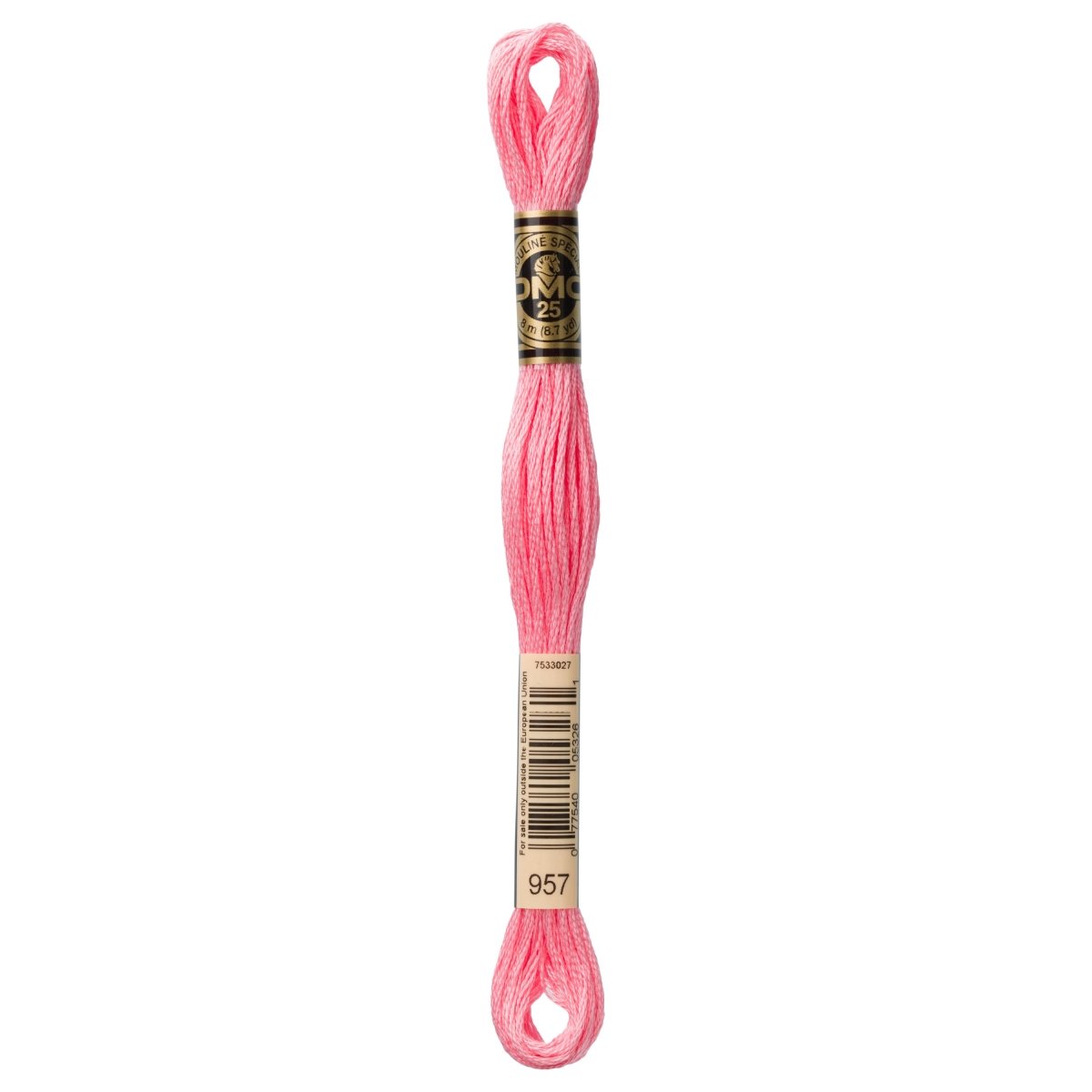 DMC 6 - Strand Cotton Embroidery Floss 8.7yd - 957 Pale Geranium - The Merri Artist - merriartist.com