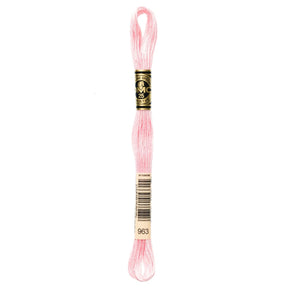 DMC 6 - Strand Cotton Embroidery Floss 8.7yd - 963 Ultra Very Light Dusty Rose - The Merri Artist - merriartist.com