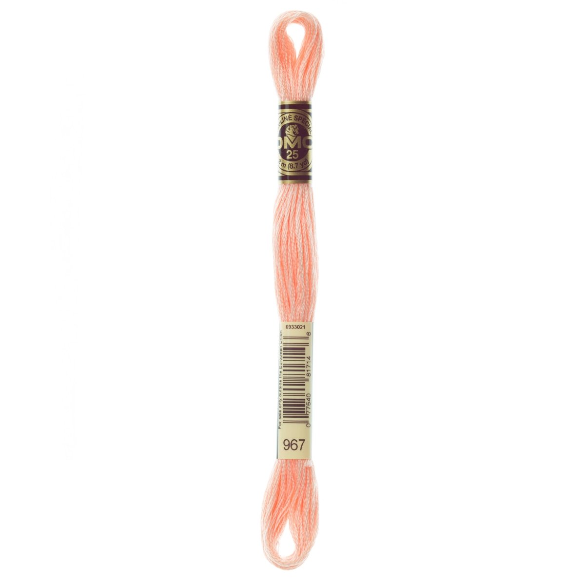 DMC 6 - Strand Cotton Embroidery Floss 8.7yd - 967 Very Light Apricot - The Merri Artist - merriartist.com