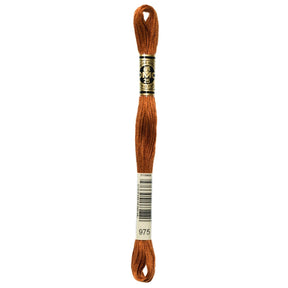 DMC 6 - Strand Cotton Embroidery Floss 8.7yd - 975 Dark Golden Brown - The Merri Artist - merriartist.com