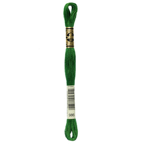 DMC 6 - Strand Cotton Embroidery Floss 8.7yd - 986 Very Dark Forest Green - The Merri Artist - merriartist.com