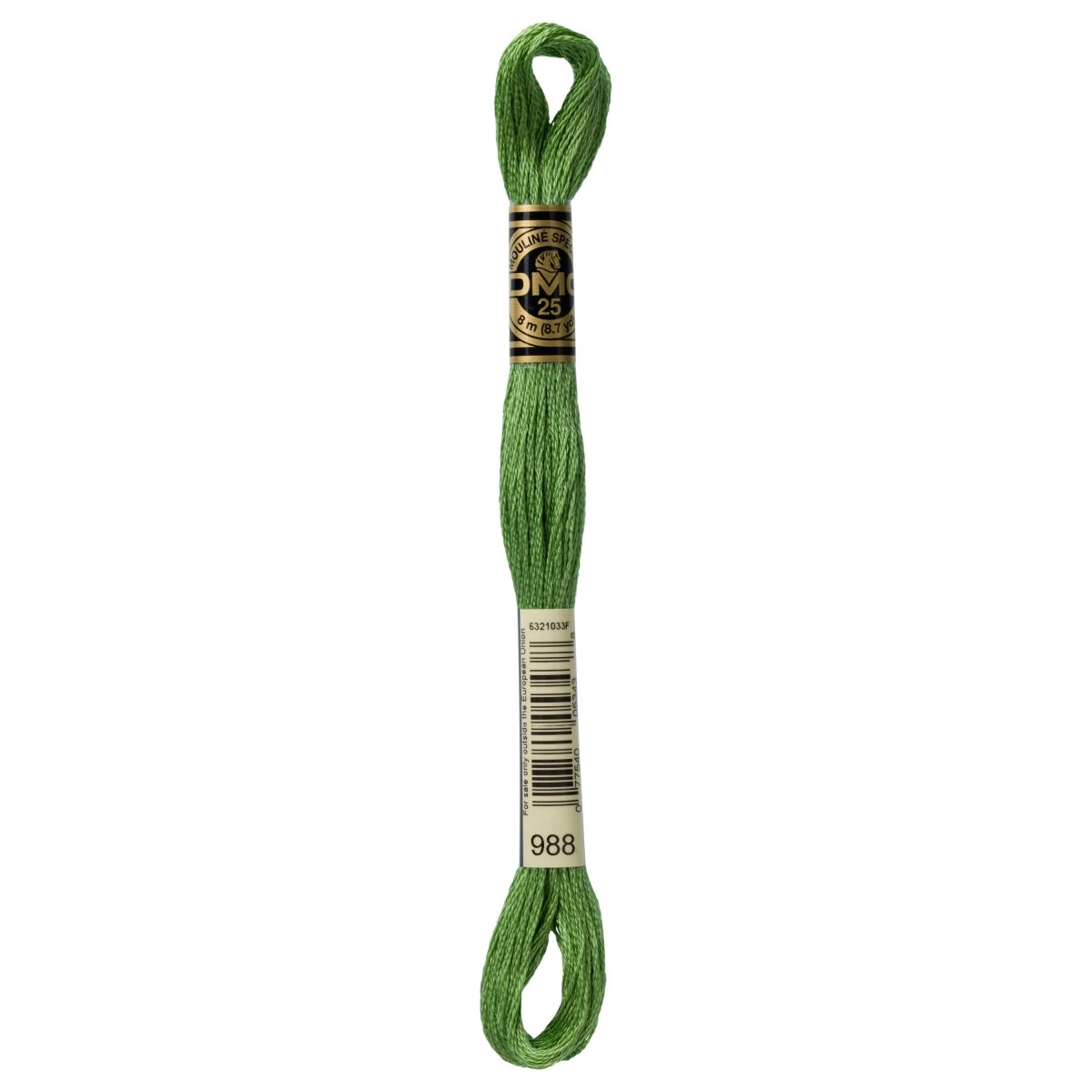 DMC 6 - Strand Cotton Embroidery Floss 8.7yd - 988 Medium Forest Green - The Merri Artist - merriartist.com