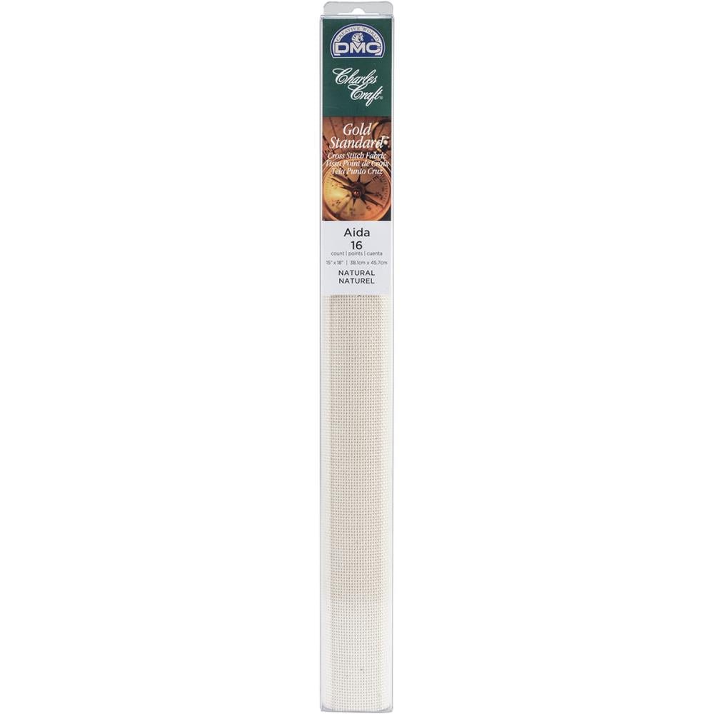 DMC Charles Craft Gold Standard Aida 16 Count Cross Stitch Fabric 15"X18" - White - The Merri Artist - merriartist.com